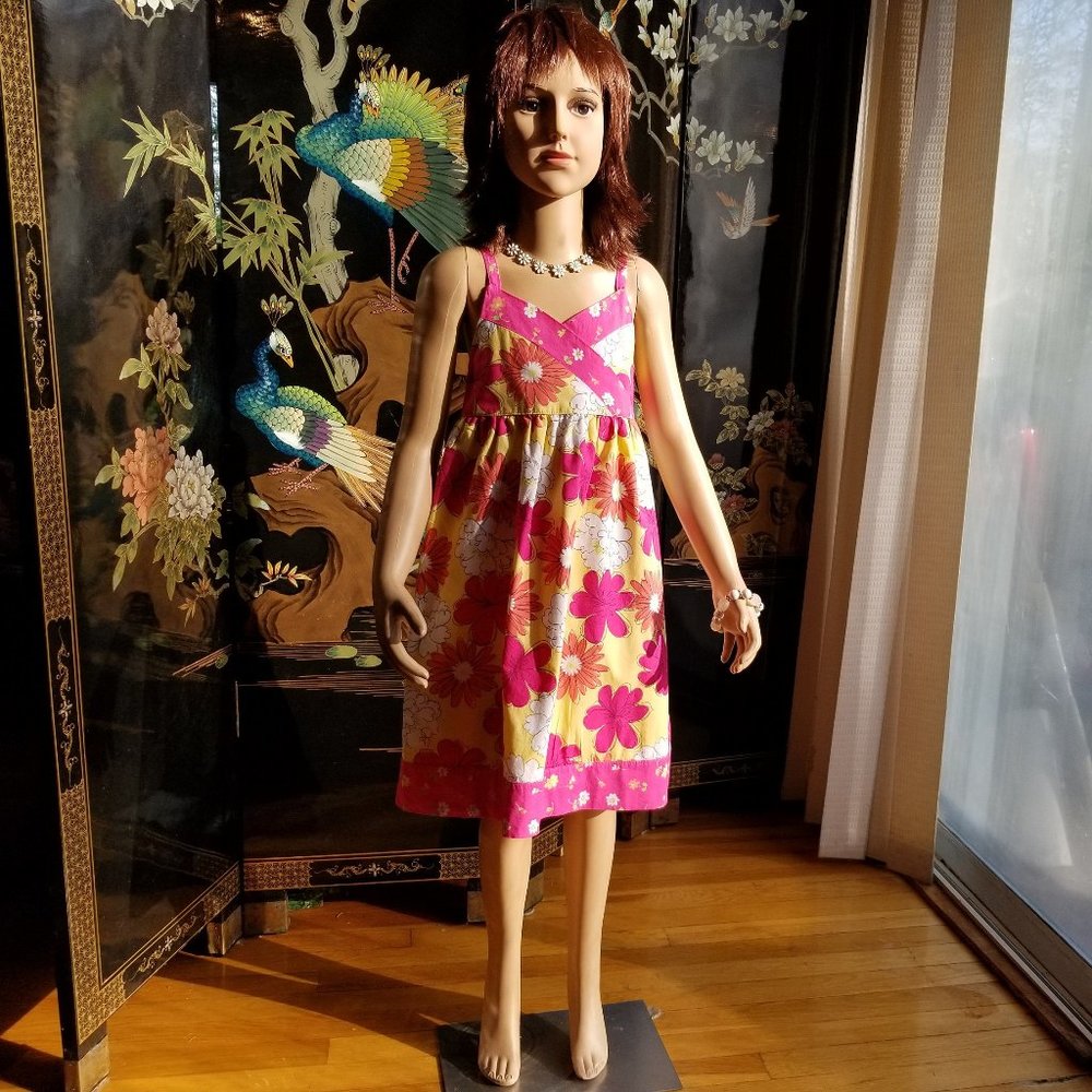 Penelope Mack Size 8 Yellow Pink Flowered Dress